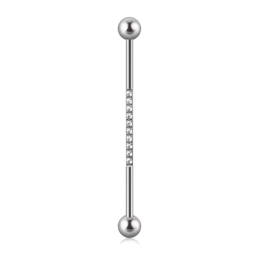 14G Titanium Industrial Barbell Fashion Zircon Body Piercing Jewelry for Women Gold Belly Piercing