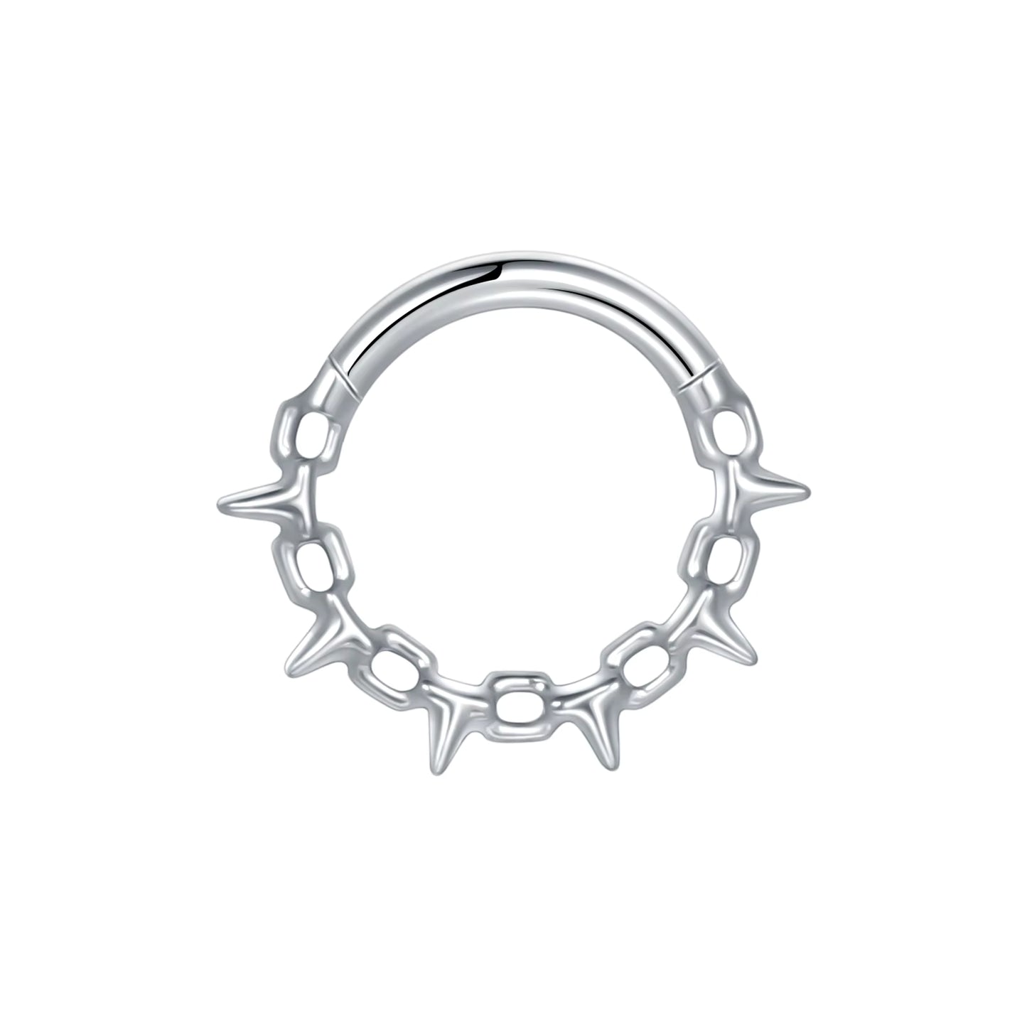 G23 Titanium Zircon Hinged Segment Septum Clicker Nose Rings