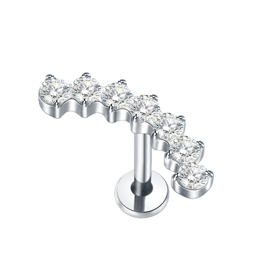 16G Titanium CZ Climber Helix Earring Cartilage Stud Helix Piercing Jewelry Conch Earring Flat Back Piercing