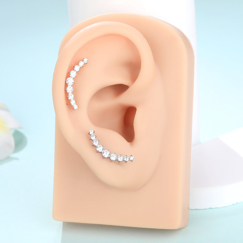 Titanium Lip Stud Internally Threaded Ear Piercing Cartilage Earrings Stud