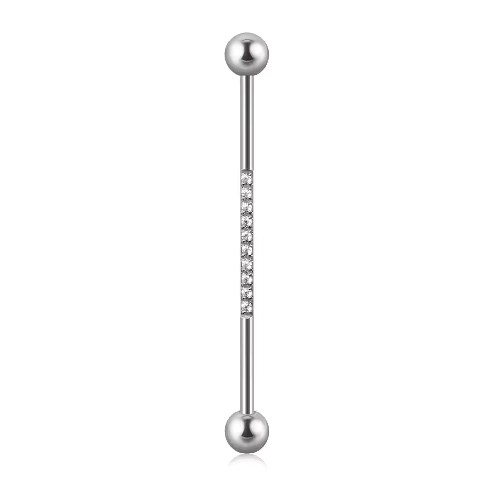 14G Titanium Industrial Barbell Fashion Zircon Body Piercing Jewelry for Women Gold Belly Piercing