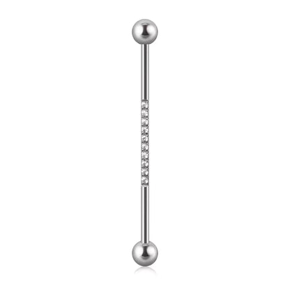 14G Titanium Industrial Barbell Fashion Zircon Body Piercing Jewelry for Women Gold Belly Piercing