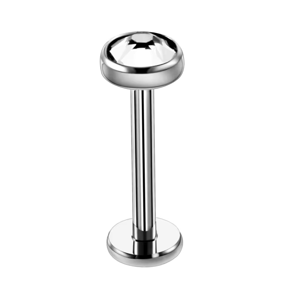 Titanium Internally Threaded CZ Crystal Labret Stud Monroe Piercing Earring Stud Cartilage Tragus Piercing