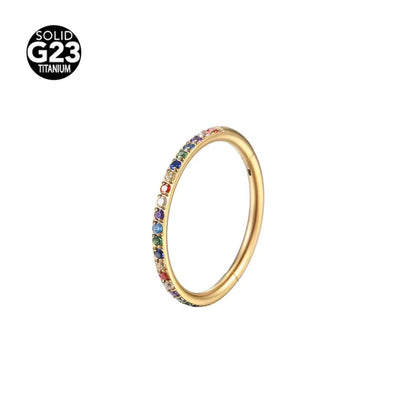 ASTM F-136 Titanium Septum Nose Ring Clicker G23 Hinged Segment Zircon Piercing Earrings