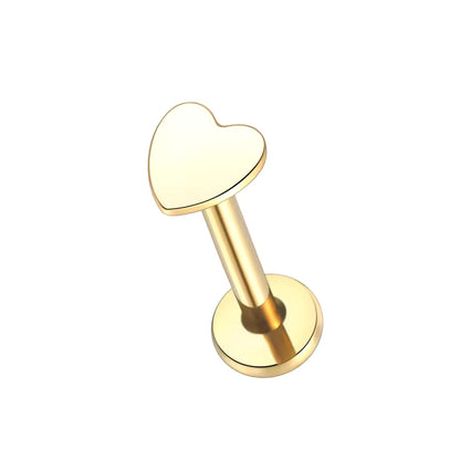 Titanium Labret Stud Rings Heart Lip Piercings Ear Cartilage Tragus Ear Piercings Body Jewelry