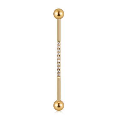 14G Titanium Industrial Barbell Fashion Zircon Body Piercing Jewelry for Women Gold Belly Piercing