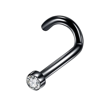 G23 Titanium 20G Nostril Earring Piercings CZ Crystal Nose Stud Piercings Gem Nose Rings