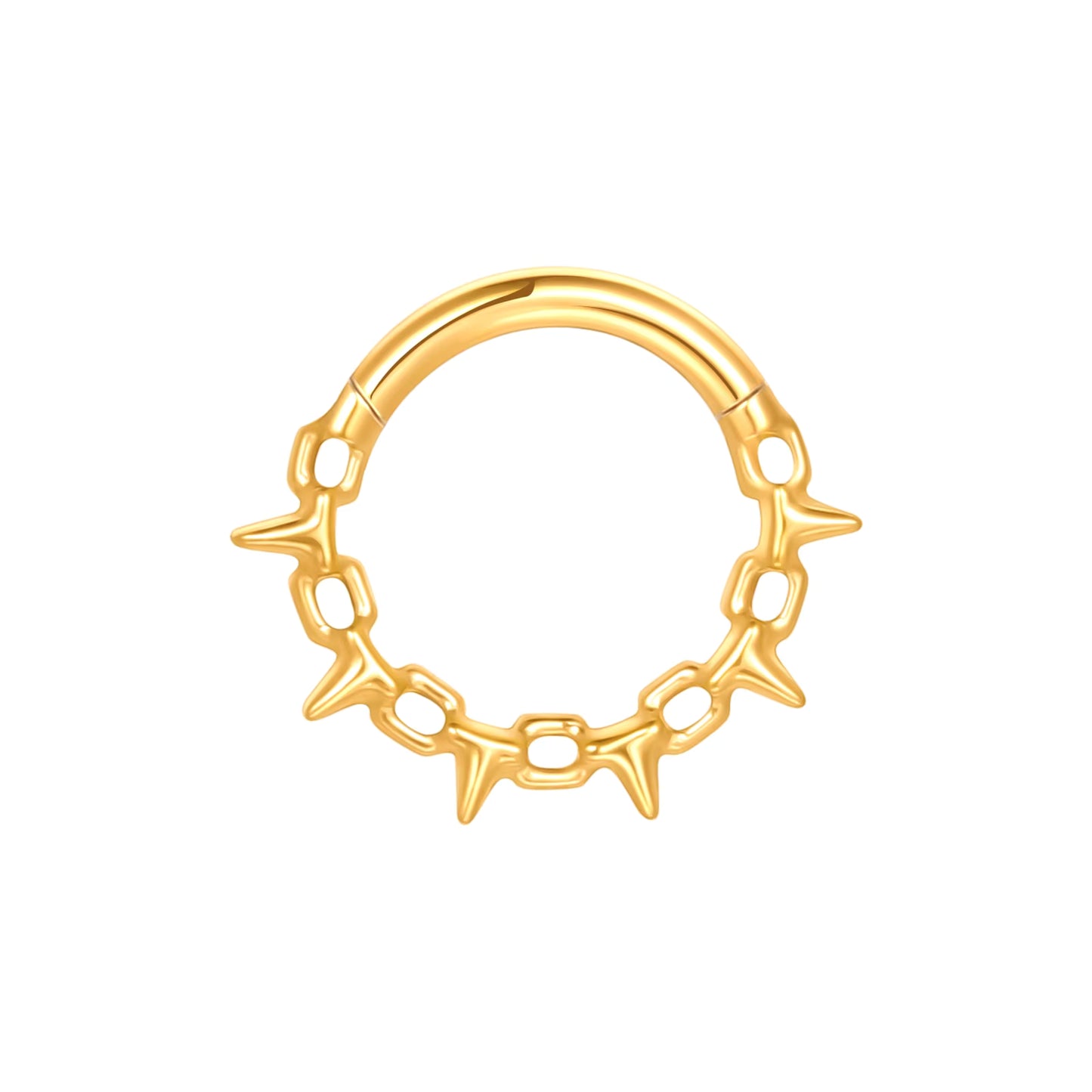 G23 Titanium Zircon Hinged Segment Septum Clicker Nose Rings