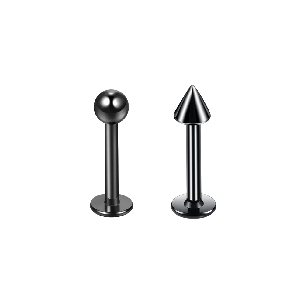 ASTM F136 Titanium Externally or Internally Threaded Labret Lip Stud Ear Cartilage Helix Tragus