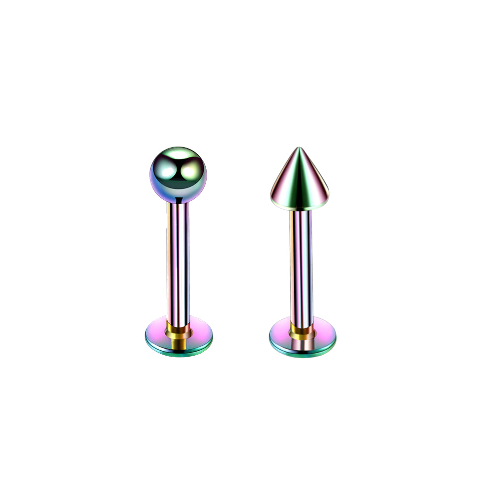 ASTM F136 Titanium Externally or Internally Threaded Labret Lip Stud Ear Cartilage Helix Tragus