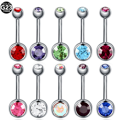 Titanium Crystal Piercing Navel Rings Bar Barbell Piercings Nombril Ombligo Piercings Belly Button Rings