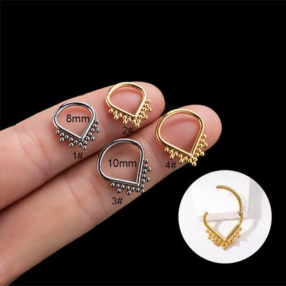 ASTM F136 G23 Titanium Heart Nose Rings Daith Earrings 16G CZ Hinged Segment Teardrop Seamless Ring Helix