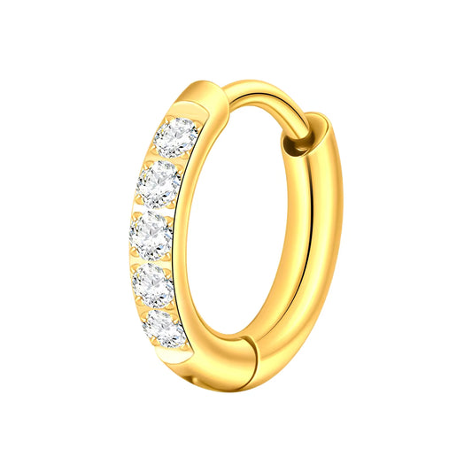 G23 Titanium Zircon Hinged Segment Septum Clicker Nose Rings