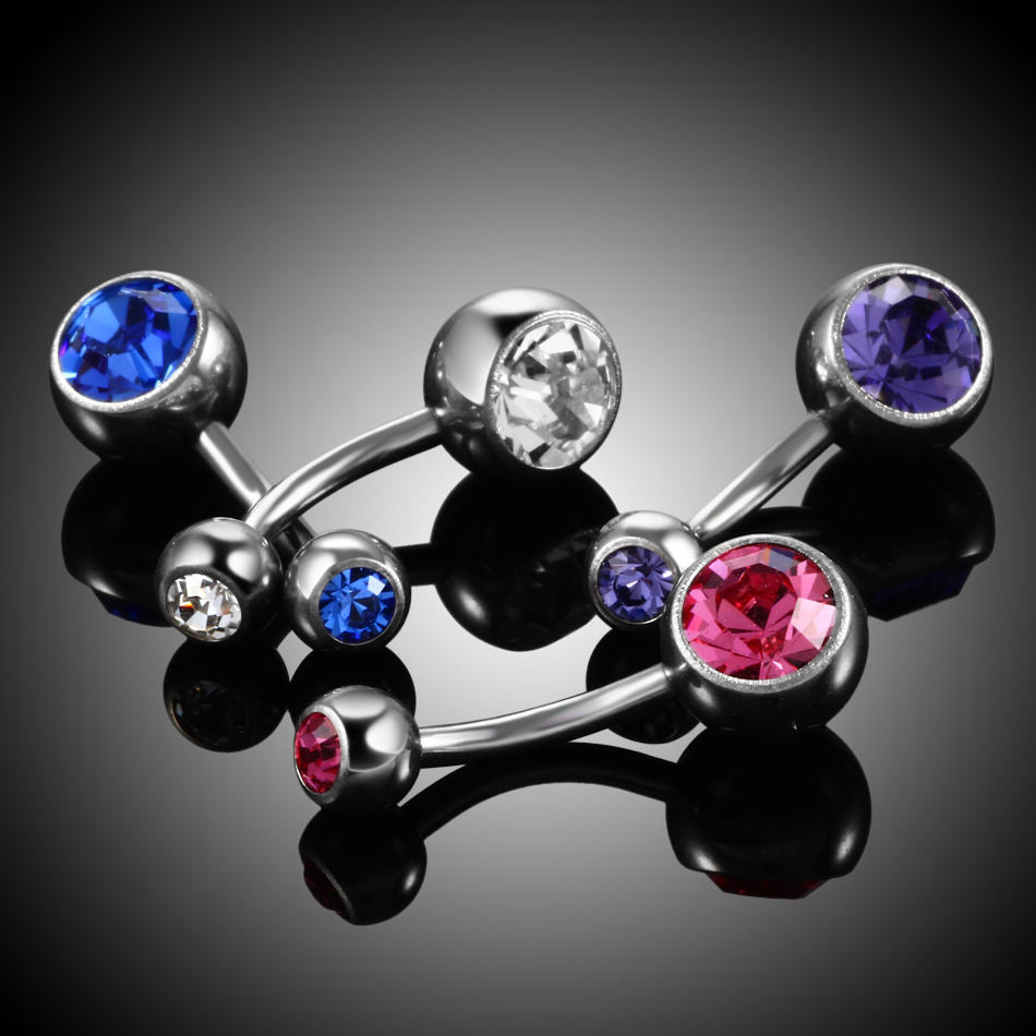 Titanium Crystal Piercing Navel Rings Bar Barbell Piercings Nombril Ombligo Piercings Belly Button Rings