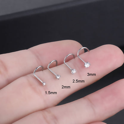 Titanium Nose Rings Screw Nose Stud for Women Body Piercing Jewelry