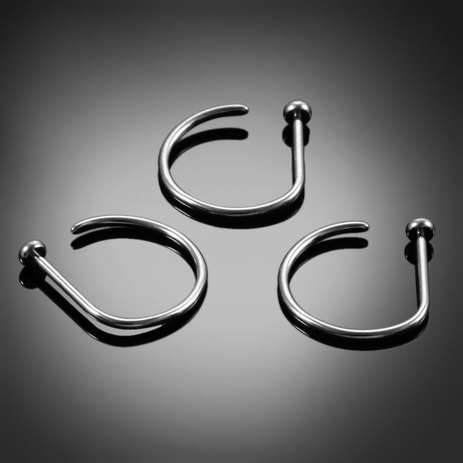 ASTM F136 Titanium Nose Stud Earring D Shaped 18G 20G Tragus Piercing Nariz Hoop Septum