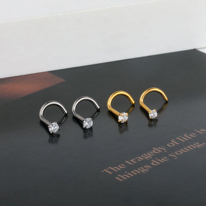 Titanium Nose Rings Screw Nose Stud for Women Body Piercing Jewelry