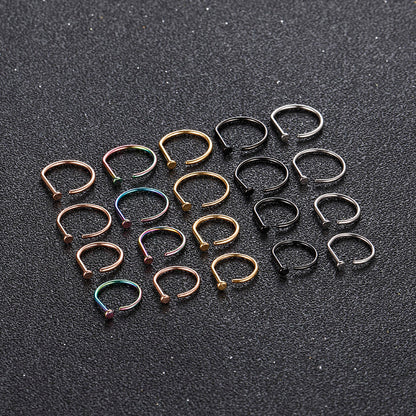 ASTM F136 Titanium Nose Stud Earring D Shaped 18G 20G Tragus Piercing Nariz Hoop Septum