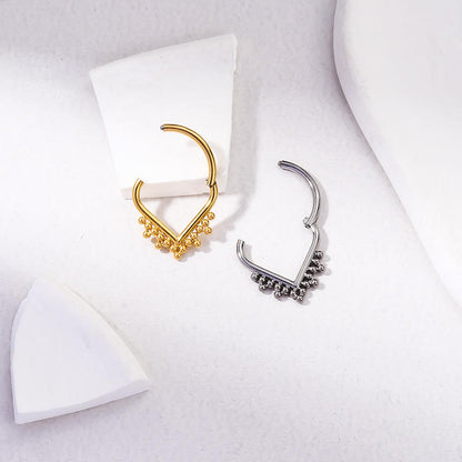 ASTM F136 G23 Titanium Heart Nose Rings Daith Earrings 16G CZ Hinged Segment Teardrop Seamless Ring Helix