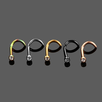 G23 Titanium 20G Nostril Earring Piercings CZ Crystal Nose Stud Piercings Gem Nose Rings