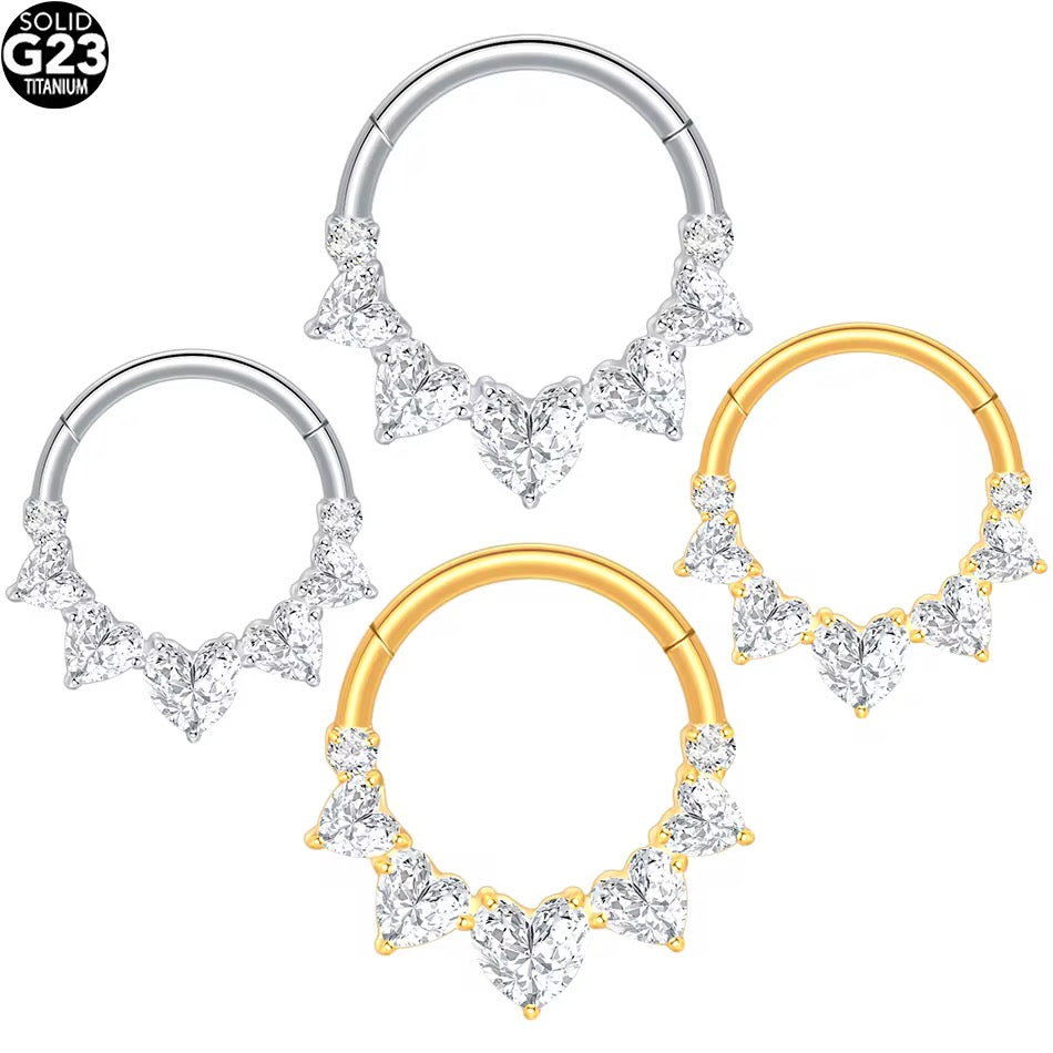 ASTM F136 Titanium Zircon Hoop Earring Fits Septum Daith Helix Cartilage Piercing Jewelry