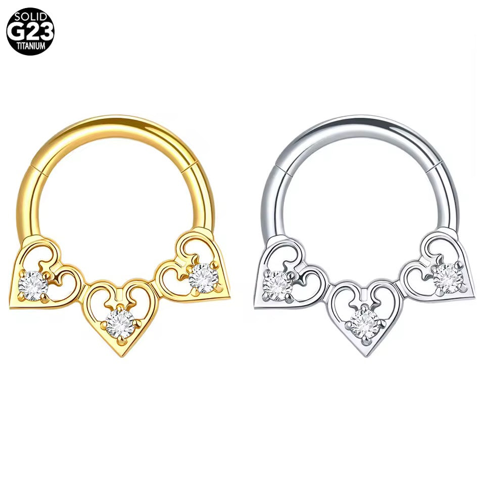 ASTM F136 Titanium Zircon Hoop Earring Fits Septum Daith Helix Cartilage Piercing Jewelry