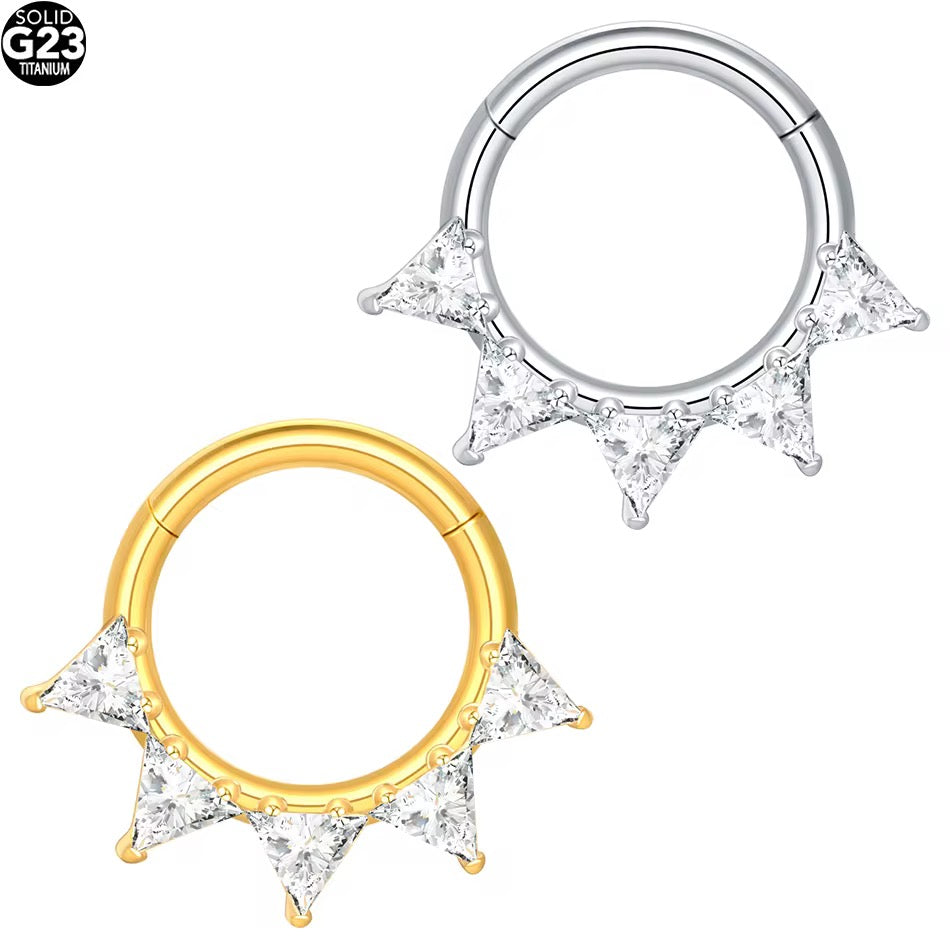 ASTM F136 Titanium Zircon Hoop Earring Fits Septum Daith Helix Cartilage Piercing Jewelry