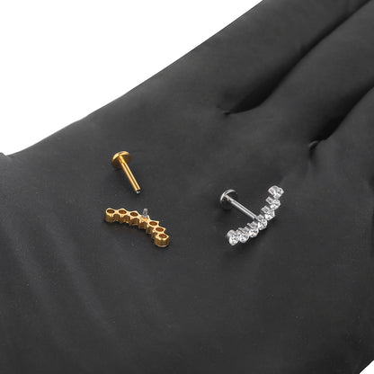 16G Titanium CZ Climber Helix Earring Cartilage Stud Helix Piercing Jewelry Conch Earring Flat Back Piercing