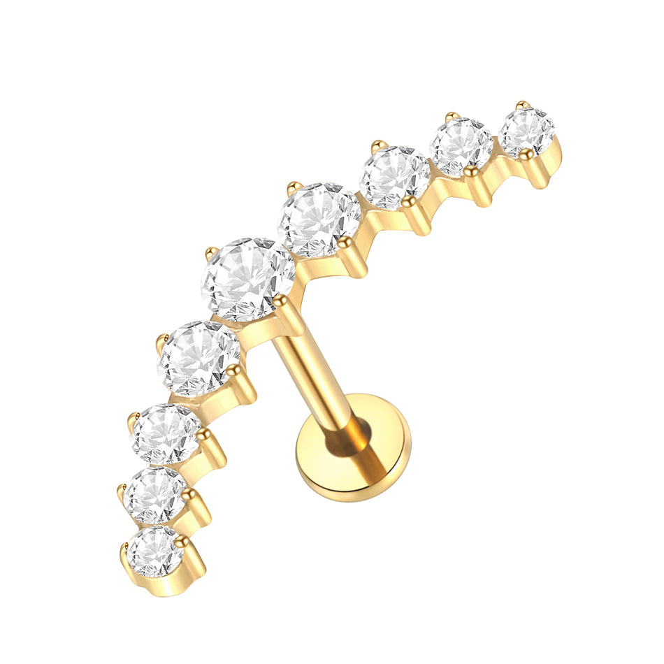 Titanium Lip Stud Internally Threaded Ear Piercing Cartilage Earrings Stud