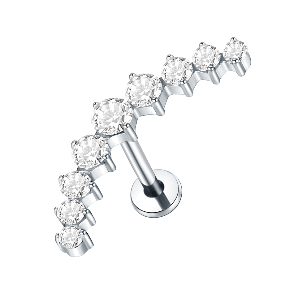 Titanium Lip Stud Internally Threaded Ear Piercing Cartilage Earrings Stud