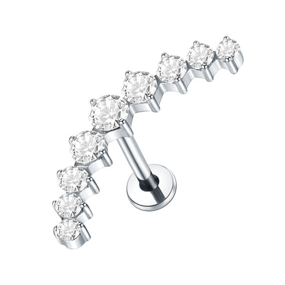 Titanium Lip Stud Internally Threaded Ear Piercing Cartilage Earrings Stud