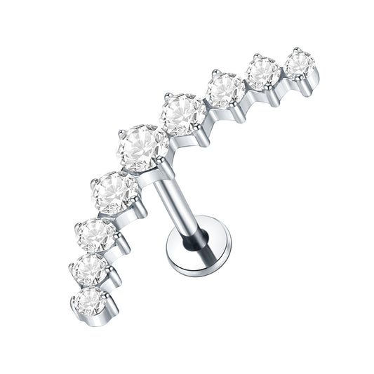 Titanium Lip Stud Internally Threaded Ear Piercing Cartilage Earrings Stud