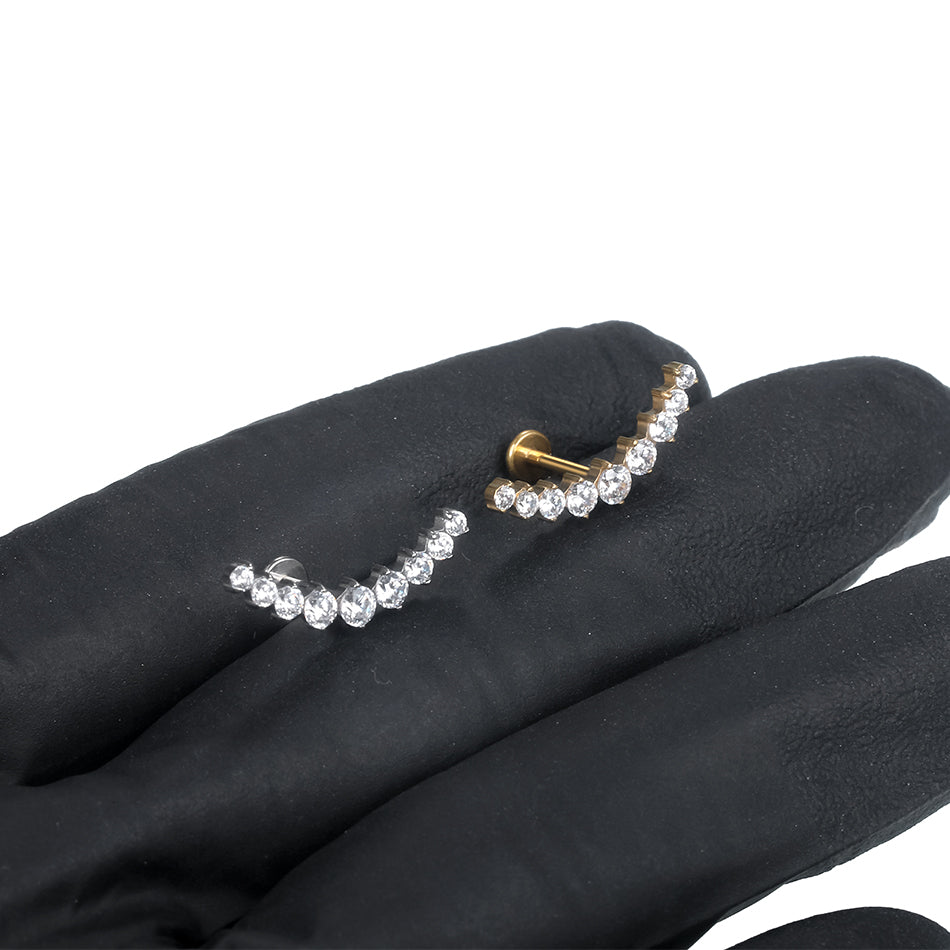 Titanium Lip Stud Internally Threaded Ear Piercing Cartilage Earrings Stud