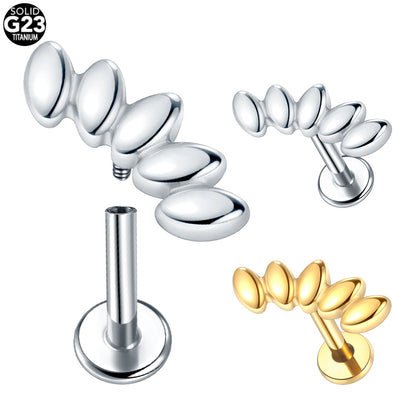 Implant Grade Titanium 16g Laurel Fan Top Labret for Women Punk Labret Lip Piercing Jewelry