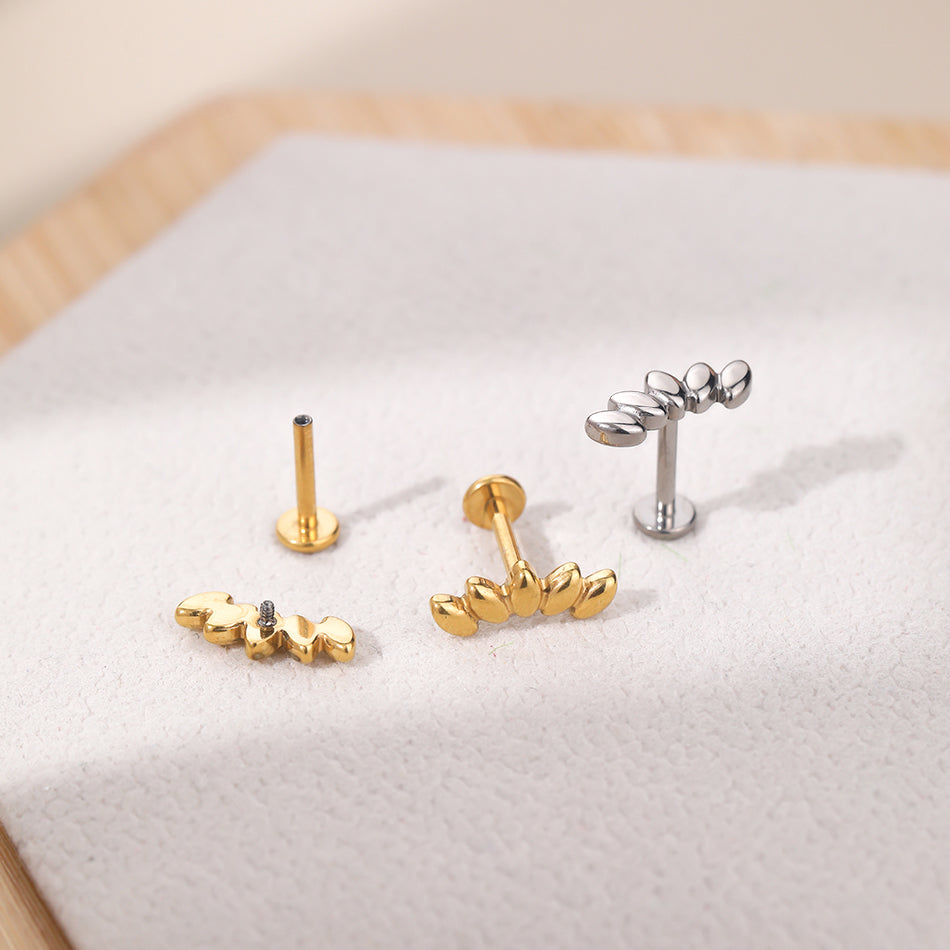 Implant Grade Titanium 16g Laurel Fan Top Labret for Women Punk Labret Lip Piercing Jewelry