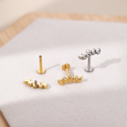 Implant Grade Titanium 16g Laurel Fan Top Labret for Women Punk Labret Lip Piercing Jewelry