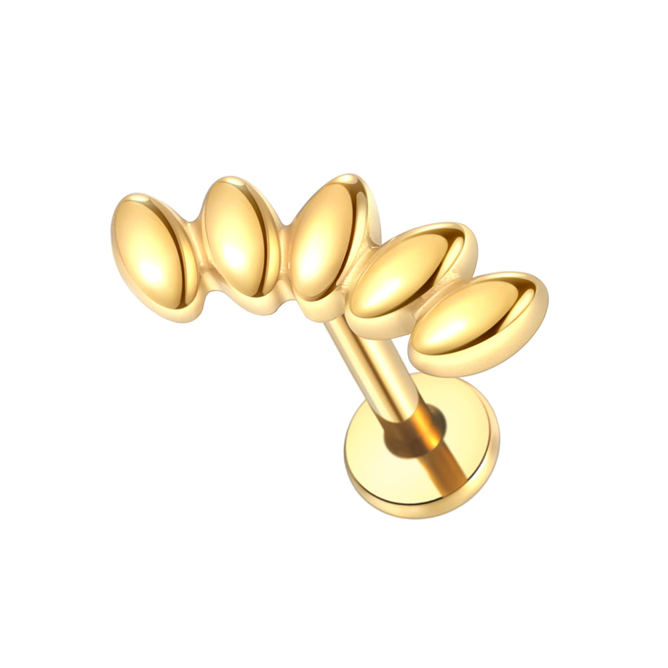 Implant Grade Titanium 16g Laurel Fan Top Labret for Women Punk Labret Lip Piercing Jewelry