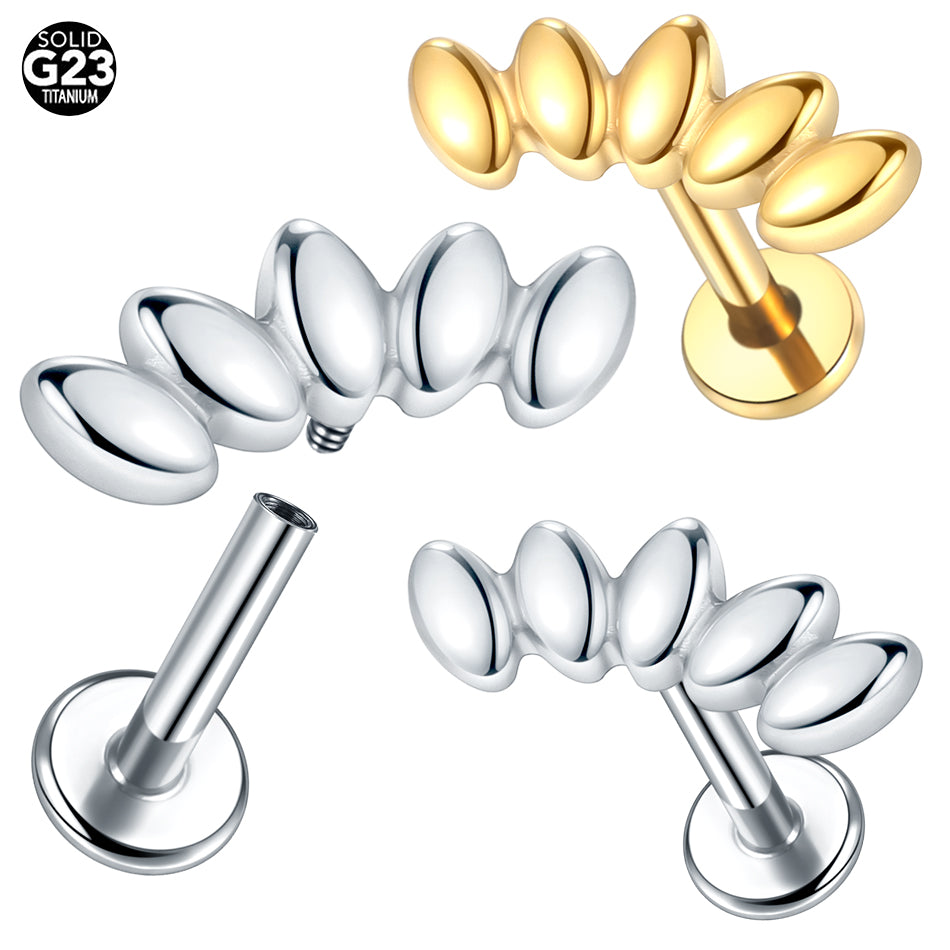 Implant Grade Titanium 16g Laurel Fan Top Labret for Women Punk Labret Lip Piercing Jewelry