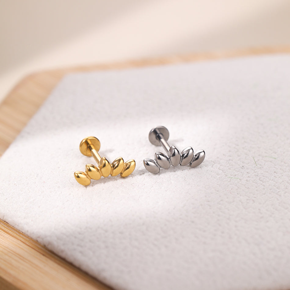 Implant Grade Titanium 16g Laurel Fan Top Labret for Women Punk Labret Lip Piercing Jewelry