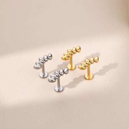 Implant Grade Titanium 16g Laurel Fan Top Labret for Women Punk Labret Lip Piercing Jewelry