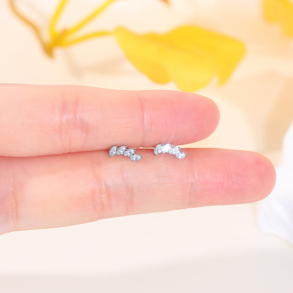 Titanium 16G CZ Gem Labret Stud Lip Rings Zircon Cluster Ear Cartilage Tragus Helix Daith Earring Piercings