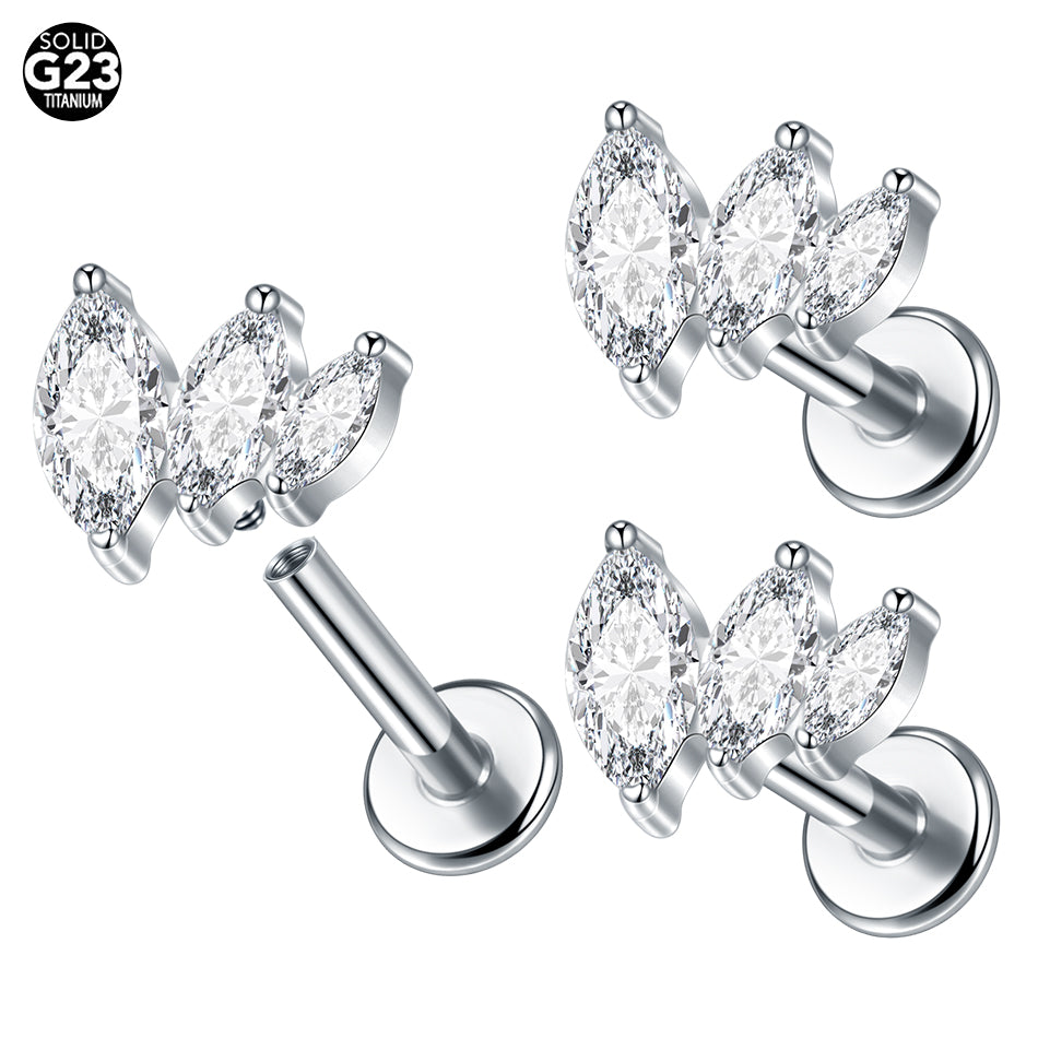 1.2x8mm Flat Back Titanium Cartilage Helix Daith Conch Rook Tragus Earring Stud Labret