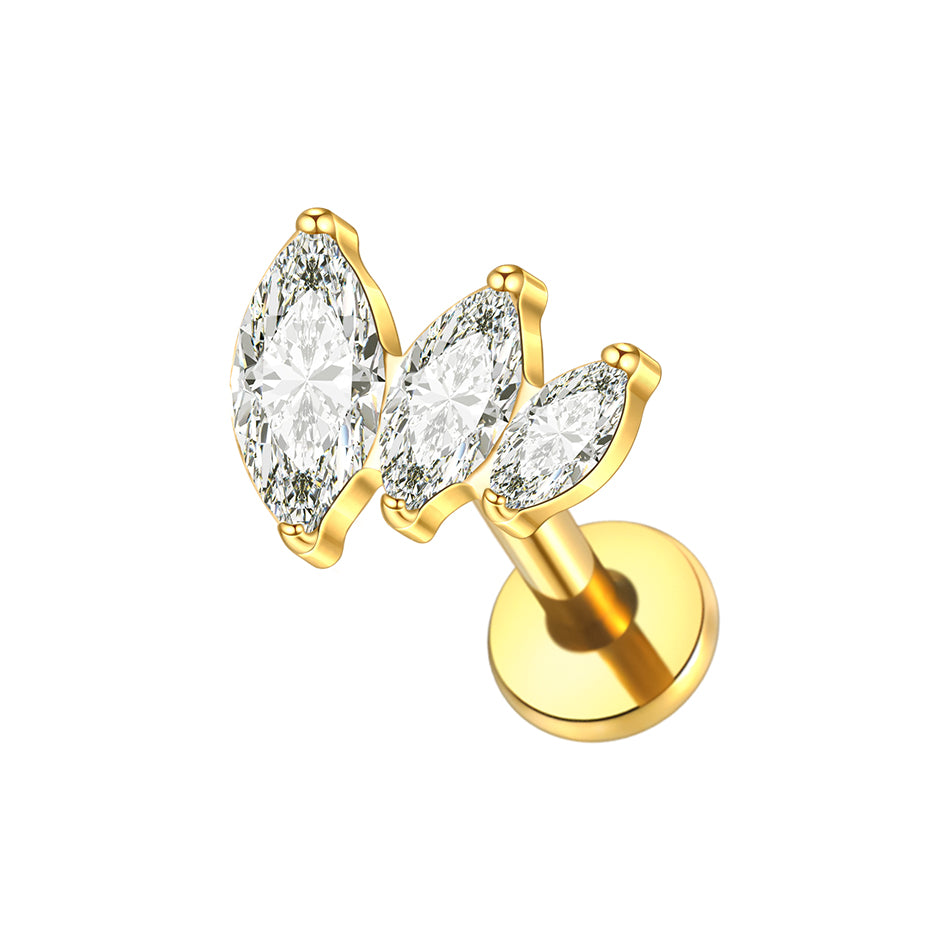 1.2x8mm Flat Back Titanium Cartilage Helix Daith Conch Rook Tragus Earring Stud Labret