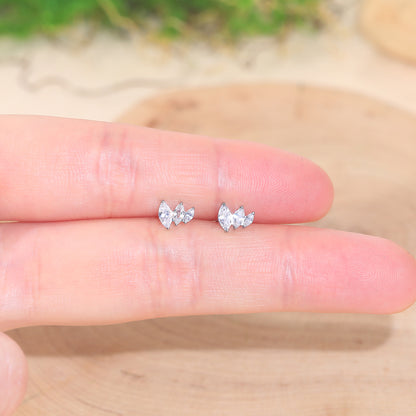 1.2x8mm Flat Back Titanium Cartilage Helix Daith Conch Rook Tragus Earring Stud Labret