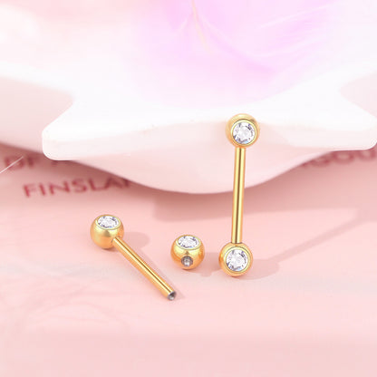 G23 Titanium Internally Threaded CZ Straight Barbells Nipple Piercing Body Jewelry Sexy Nipple Ring Piercing Jewelry