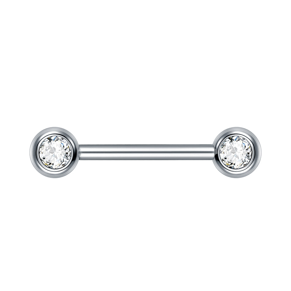 G23 Titanium Internally Threaded CZ Straight Barbells Nipple Piercing Body Jewelry Sexy Nipple Ring Piercing Jewelry