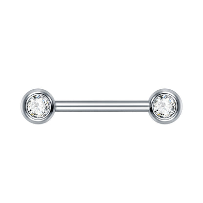 G23 Titanium Internally Threaded CZ Straight Barbells Nipple Piercing Body Jewelry Sexy Nipple Ring Piercing Jewelry