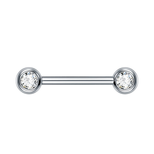 G23 Titanium Internally Threaded CZ Straight Barbells Nipple Piercing Body Jewelry Sexy Nipple Ring Piercing Jewelry